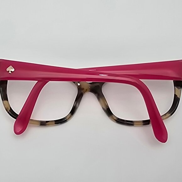 Kate Spade Johanna Camel Tortoise Neon Pink Cat Eye Sunglasses Frame 53-17-135 - Picture 10 of 13